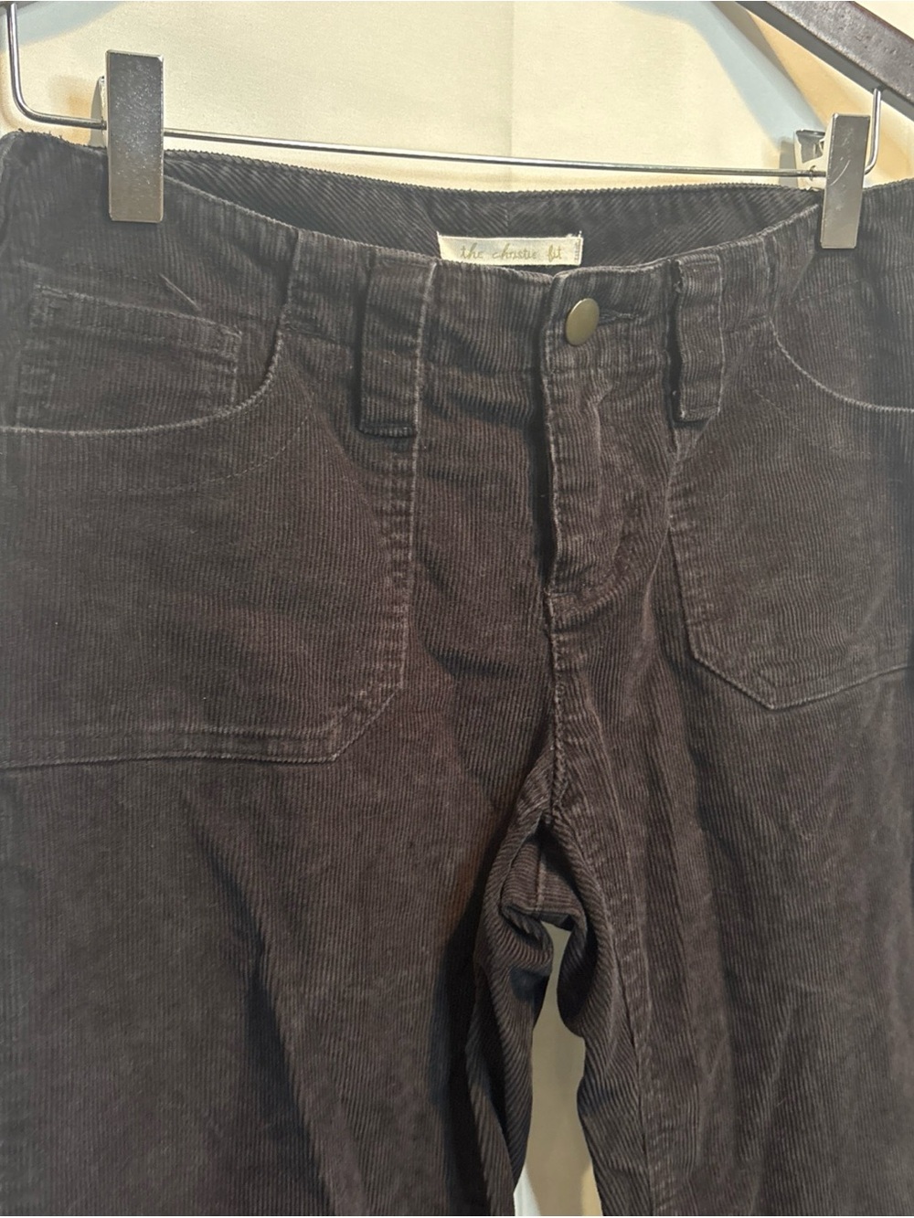 LONDONJEAN Black Corduroy low rise Boot cut The Christie Fit 2 short - Picture 2 of 10